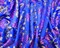 Blue-Fuchsia-Multi Polyester Abstract Floral Chinese Brocade Woven Fabric By the Yard